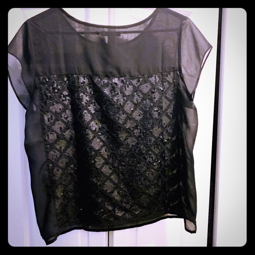 Gap Black Sequence Party Top